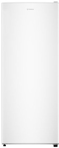 Teknix TSFG1385W Upright Tall Freezer - Freestanding with 170L Capacity - Low Frost - Suitable for Garages - Reversible Door - 5 Large Drawers - White, H138.0 x W55.0 x D57.0 (cm)