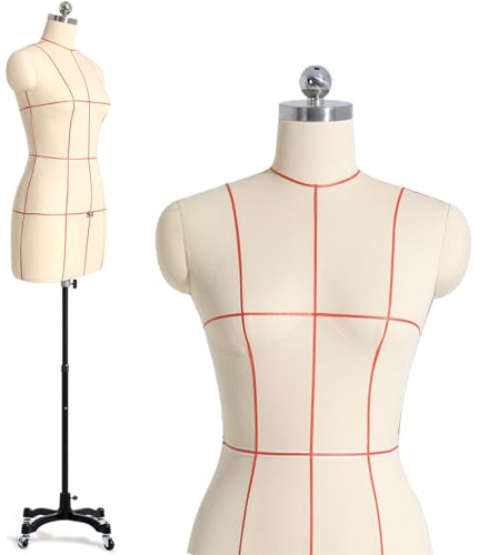 Schneiderpuppe Damenbüste Büste Torso Weiblicher Torso, professionelle Schneiderpuppe für Bekleidungsdesign, höhenverstellbar zum Nähen und Drapieren,S80