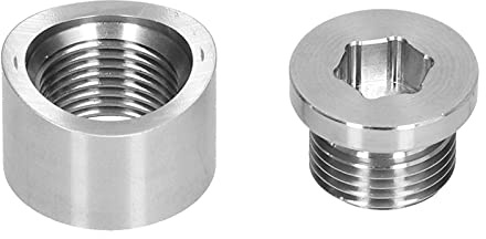 Baxnore Écrou de soudure du bouchon de capteur, M18 x 1,5 mm Raccord de capteur en acier inoxydable pour les systèmes d'échappement, en-têtes, épipes, applications de performances