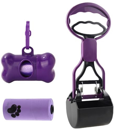Dog Cat Pooper Scooper Spring Loaded One Handed Portable Cat Litter Scoop Cat Poop Scoop with Ergonomic Handle Easy Squeeze Lightweight Compact Dog Poo Picker Poo Scooper Poop Scoops for Dogs Cats