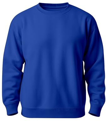 Love My Fashions Mens Sweatshirts Crew Neck And Long Sleeve Plain Sweater Fleece Jumper for Men Uk Royal Blue