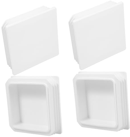 4 Stück Quadratische Pfostenkappen 100x100 Mm Weiß Abs | Ersatz für Zaunpfosten, Schützt Rohrenden vor Wasser und Schmutz, Einfache Montage