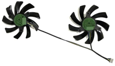 QWZOZST 2Pcs T129215SH,T129215BU,Dual VGA Fan,GPU Cooler, For HP GTX1080 8G OEM, for PowerColor RX5700 RX 6700 XT, for Graphics Video Cards(T129215BU)