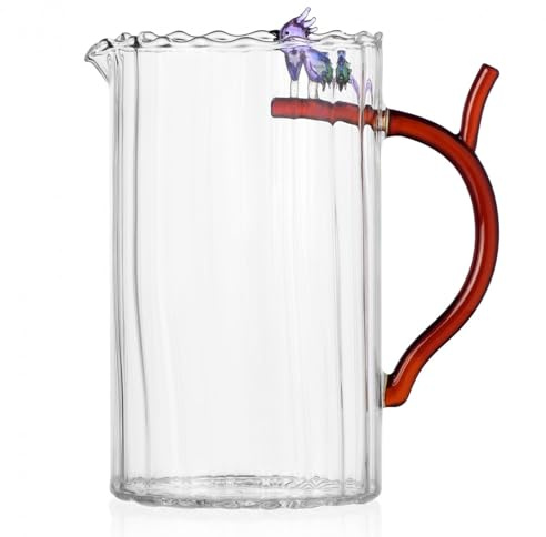 Ichendorf Talking Trees Brocca con Cacatua Blu 1,5L Vetro Borosilicato