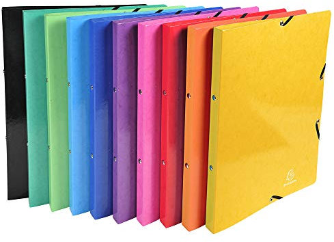 Exacompta 54829E 20er Pack Ringbuch Iderama, geeignet für DIN A4-Dokumente, 2-O Ring Mechanik 15 mm, Rücken 20 mm, Außenmaße 32 x 25 cm farbig sortiert