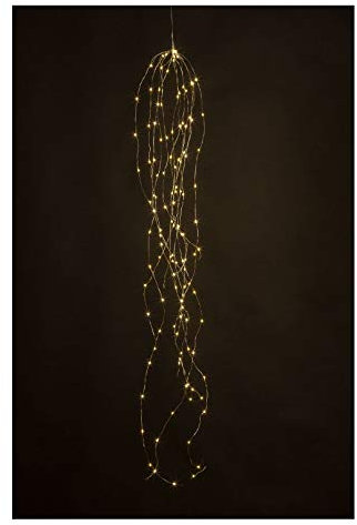 Idena 31352 - Guirlande lumineuse LED Cascade avec 125 LED en blanc chaud, avec minuterie de 6 heures, fonctionnant sur piles, pour les fêtes, Noël, décoration, mariage, comme lumière d'ambiance