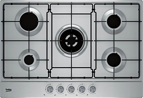 Piano cottura 5 Fuochi incasso a gas 1 Wok L 75 cm inox HIAW 75224 SX