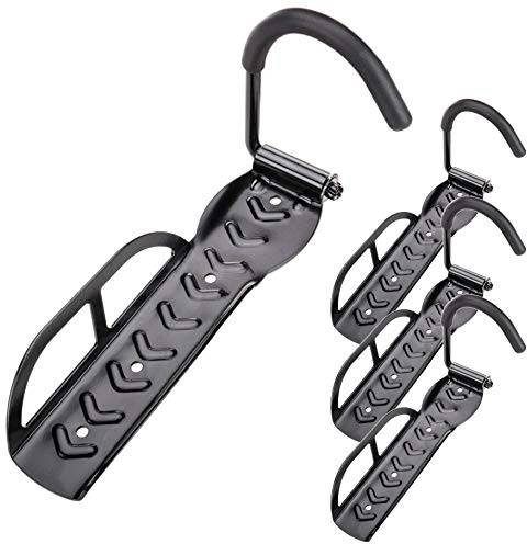 PrimeMatik - Gancho de pared ajustable para colgar bicicleta por la rueda 4 unidades (KI005-VCES)