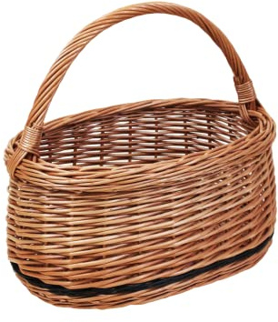 Pilkorg, shoppingkorg, frukt- eller grönsakskorg, svampkorg, picknickkorg 40 x 23/H 25/42 cm