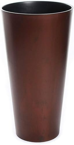 Blumenkübel Blumentopf Pflanzkübel Übertopf Beton-Optik oder Corten-Optik mit Einsatz Slim Vase Pflanztopf Beton Design (300 Corten)