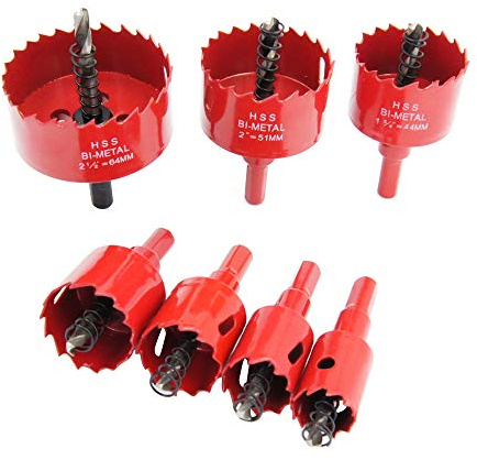 Laiwei Bi-Metall-Lochsägen-Set, 7-teilig, 2,2 cm bis 6,3 cm (7/8 Zoll) bis 6,3 cm (2-1/2 Zoll) Universal-Lochsägenbohrer, HSS-Lochschneider mit Dorn für Holz, Kunststoff, Trockenbau und Weichmetall