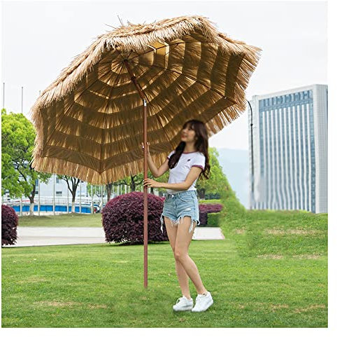 XPGEREP Parapluie Extérieur en Paille, Parasol De Jardin De Patio De Plage Parasol Pliant Parasol pour Holiday Patio Outdoor Plage/Diameter 2m / Height 2.1m