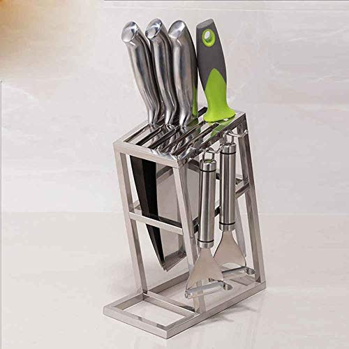 Support de Porte-Couteau à Ventilation Creuse | Ciseaux universels en Acier Inoxydable, Bloc de Couteaux en céramique, Support de Rangement de Cuisine