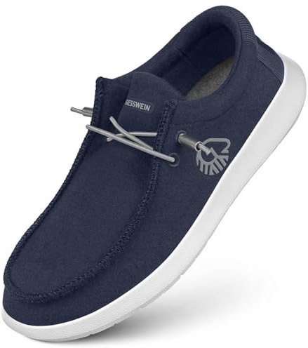 Giesswein Merino Mokassin Herren - Slip on Schuhe aus Merino Wolle, Männer Halbschuhe in komfortabler Weite