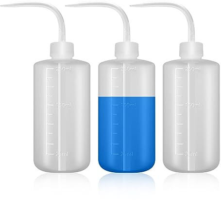 Jagowa Sicherheits-Quetschflaschen (3er-Pack), ideal für Labor, Pflanzenbewässerung und Tattoo-Wäsche (500 ml und 250 ml) – schmales Mund-Design für präzise Dosierung.