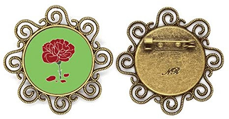 rote Nelke Muttertag Blume Brosche Pins Schmuck für Mädchen, M
