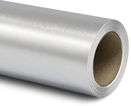 Folindo® 3D Chrom gebürstet Silber Autofolie (13€/m²) | 300 x 152 cm | Selbstklebende Luftkanal Folie zur Auto Folierung | Blasenfrei