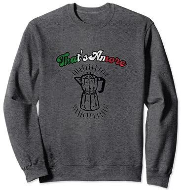 Cafetière à moka italienne avec texte grunge Sweatshirt