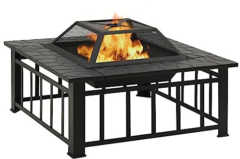Homgoday Brasero avec actiseur 79 x 79 x 46,5 cm XXL en Aiaio, Meubles pour maison intérieure extérieure salon chambre à coucher