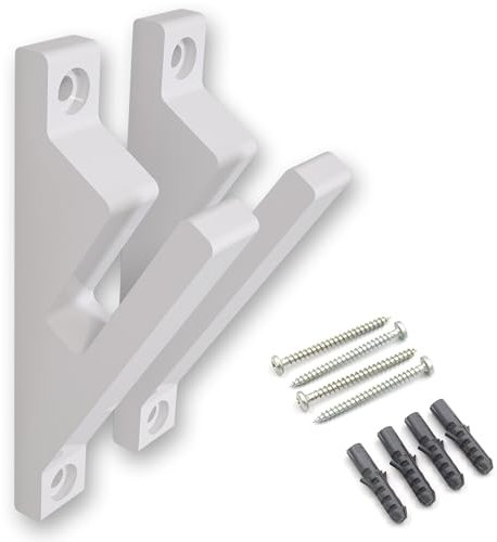 Wandhalterung, Halterung für Skateboard, Longboard - stabile Ausführung inkl. Montagematerial - weiß, 2 Stück im Set inkl. Montagematerial