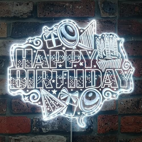 ADVPRO Happy Birthday Dekoration RGB Dynamic Glam LED-Schild – Schnittform – intelligente 3D-Dekoration – mehrfarbige Beschilderung st06s22-fnd-i0255-c