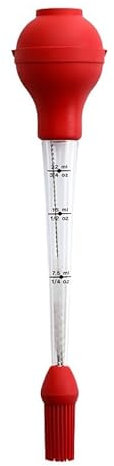 POVVFRTY Turkey Baster with Cleaning Brush -Silicone Turkey Drip Sauce Pump with Cleaning Brush- Food Grade Syringe Baster for Cooking & Basting with Detachable Round Bulb /1001