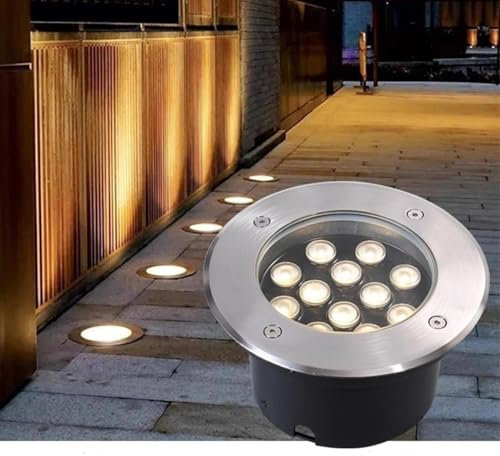 Spot Encastrable LED Exterieur - Projecteurs Led Encastrés Extérieurs Étanches IP66, Lumières Enterrées, Projecteurs De Sol À LED Extérieurs AC85-265V, Lumière De Pelouse Encastrée Ronde(White Light,1