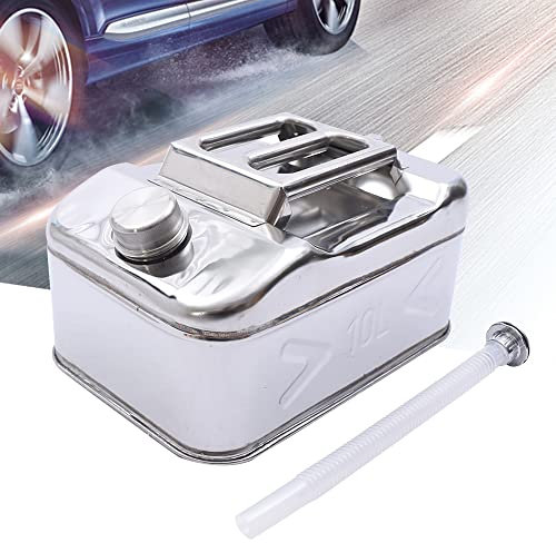 Edelstahl Benzinkanister Kraftstofftank 10L, Ölfass mit Rohr, geeignet für Diesel, stabil und auslaufsicher, für Transport und Lagerung von Kraftstoffen