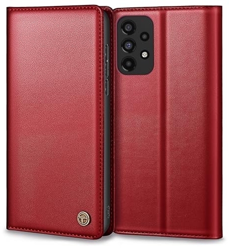 Thorhülle Handyhülle für Samsung Galaxy A53 5G Hülle, Premium Lederhülle Schutzhülle für Samsung A53 Hülle Wallet Kartenfach Standfunktion Klappbar Flip Case für Galaxy A53 5g Hülle, Rot