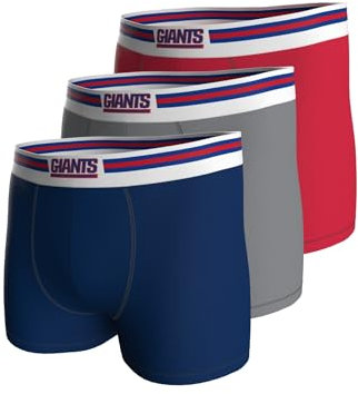 NFL Herren New York Giants 3pk Boxers, Blue-Grey-red, L EU