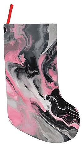 Weihnachtsstrümpfe, abstrakte Tinte, Marmor, Grau, künstlerisch, 45,7 cm, Weihnachtsmann und Schneemann, Weihnachtsdekoration, ideal für Zuhause, Kamin, Treppen