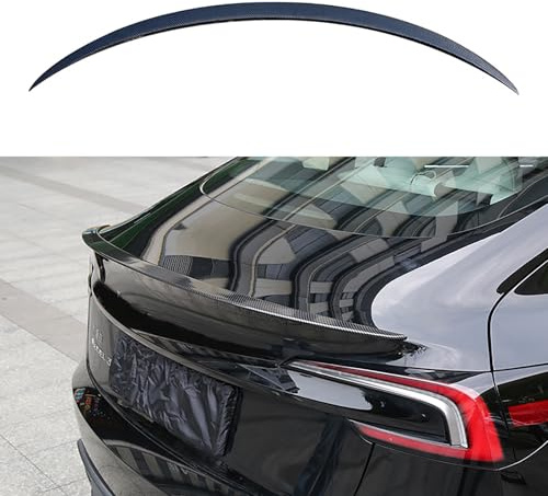 Treesiche Spoiler Model Y 2020-2024 Heckspoiler Flügel Lippe,Carbonfaser Spoiler Heckflügel Für Tesla Model Y Zubehör(Glänzendes Carbon)