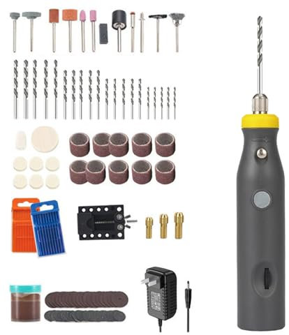 Mini Rotary Tool Kit, Electric Multi Grinder Tool Kit with Speed Adjustment 3500-135000 RPM, Mini DIY Hand Drill Bit Set, for Drilling, Grinding, Cleaning, Polishing and Carving speed regulation