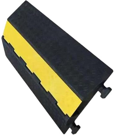 Gummi-Bremsschwellen, Straßen-Bremsschwellen Mit 1 Kabelkanal, Draht- Und Kabelschutzrinne, Geeignet For Asphaltbeton-Kiesauffahrten(100x58x12cm)