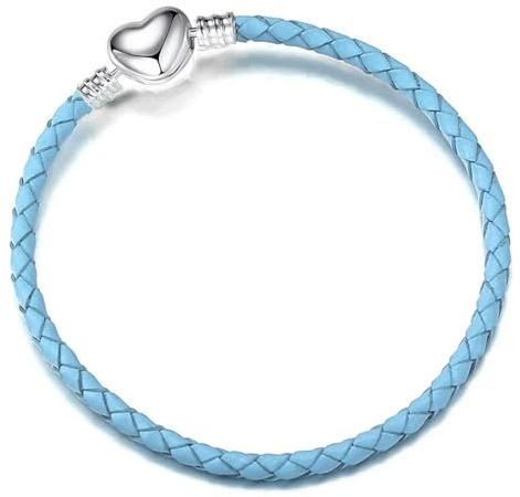 GENPICONG 1 Pulsera de Cuerda de Cuero con diseño de Cadena básica Compatible con Pandora Original, Joyas para Dama, Regalos para el día de San Valentín