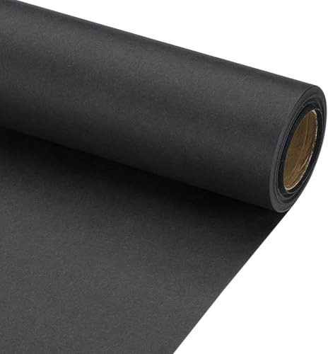 PATIKIL 29.6cm x 7.6m 70 GSM Geschenkpapier Rolle Einfarbig Schwarz | Packpapier Wrapping Paper, Für Poster Pinnwand Geschenkverpackung, Geschenkpapier