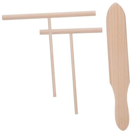 LALADEFIEE 3pcs Wooden Pancake Tool Crepe Spreader Spatula Nonstick Utensils for Baking Kitchen Essential