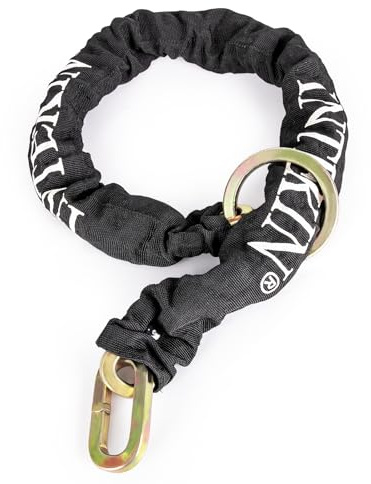 INTEKIN Cadena con candado - Cadena para motocicleta de 10 mm de grosor de acero endurecido - 100 cm de longitud
