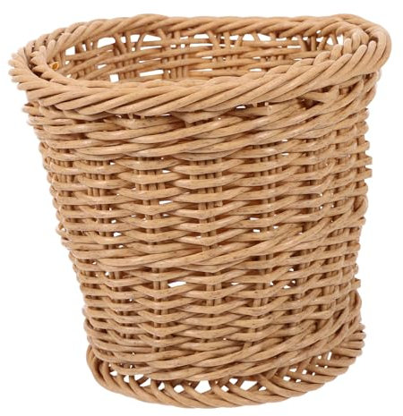 MAGICLULU Abnehmbarer Rattankorb Runder Abfalleimer Elegantes Design Für Den Einsatz in Badezimmer Und Küche