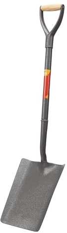 Amtech - All Steel Taper Mouth Shovel, Solid Forged Wide Blade, Contoured Handle for Comfort, Heavy Duty for Building and Tarmac (28 in)