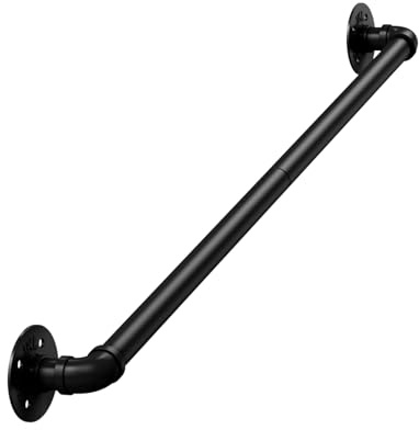 DAMEING Treppengeländer aus Metall, 91 cm, 200 kg, Sicherheitshandlauf für Innen- und Außentreppen, rutschfeste pulverbeschichtete Treppenhandläufe, einfache Selbstmontage
