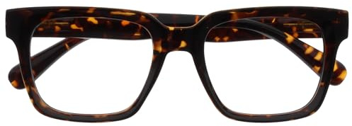 OPULIZERA Gafas de Lectura de Bloqueo de Luz Azul para hombre y mujer, Lentes Antirreflectante y Antideslumbrante, Protección UV, Carey Marrón +1,00
