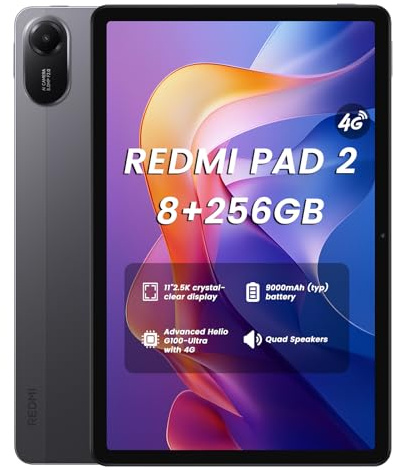 XIAOMI Redmi Pad 2 4G - 8G RAM 256G ROM 11 pollici FHD + 90Hz Display 8MP Camera 9000mAh Battery Quad Speakers Gray