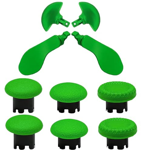 Baguettes métalliques 10 en 1 pour manette PS5 Dualsense Edge, 4 pagaies arrière métalliques, boutons de déclenchement, pièces de réparation avec 6 joysticks analogiques pour PS5 Dualsense Edge (vert