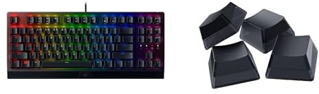 BlackWidow V3 Tenkeyless (Switches Verts) + Phantom Keycap-Set - Clavier Gamer Mécanique Compact (Switches Mécaniques Clicky, Format Tenkeyless, Touches Programmables) Clavier AZERTY | Noir