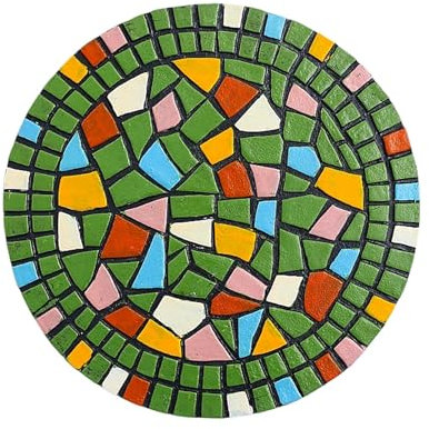 SBJKLYRN Pietra calpestabile da Giardino， Pietre Decorative Rotonde Multicolori for vialetti, pavimentazione Decorativa in Resina Ecologica for vialetti Esterni(Green)