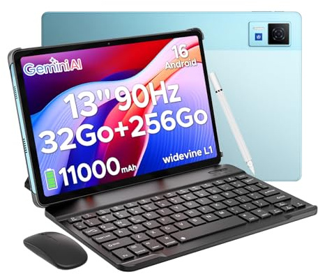 DOOGEE Tablette Android 16, U13 Tablette avec Clavier Écran FHD+ 90 Hz, 32 Go RAM + 256 Go ROM (Ex to 2 to), Tablette 13 Pouces Unisoc T7280, 11000mAh Batterie, WiFi 5, Double Caméra, GPS