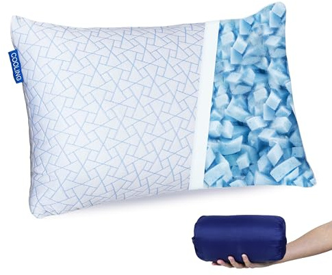 Carasylvia Coussin de voyage en mousse à mémoire de forme - Petit coussin avec housse lavable et sac de rangement portable - Coussin de camping pour adultes et enfants - Idéal pour le camping, la
