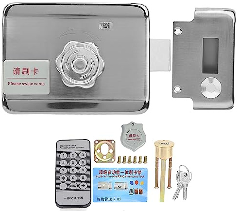 Serratura Elettrica in Acciaio Inox, Controllo Accessi con Lettore ID Card, Tastiera Numerica e Telecomando - Alta Capacità, Antifurto e Accesso NFC, Ideale per Case e