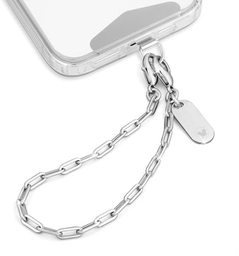 ROCONTRIP Phone Wrist Strap, Metal Mobile Phone Lanyard for Women Girls, Metal Chain with Tether Tab Wrist Strap for iPhone